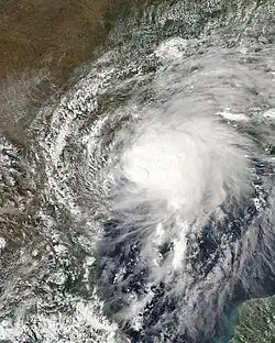 Nicholas shortly before landfall in Texas on September 13.
