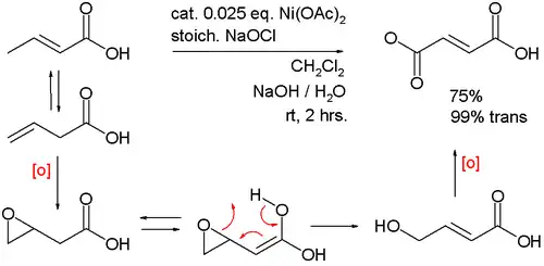 Nickel oxide hydroxide oxidation of 3-butenoicid