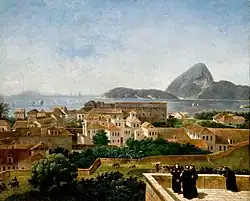 View of Sugarloaf from the terrace of the Convento de Santo Antônio (Convent of St. Anthony), c. 1816. Painting by Nicolas-Antoine Taunay.