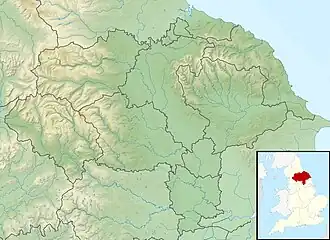 Map showing the location of Redcar Rocks