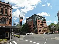 This is a photograph of a University of Notre Dame Australia building forming part of the wider hospital campus