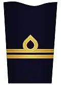 Sleeve insignia on innerkavaj m/48 ("inner jacket m/48") for a captain. (2003–present)