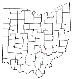Location of Crooksville, Ohio