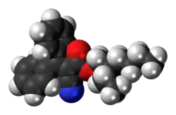 Space-filling model of octocrylene