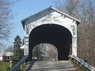The Offutt Covered Bridge, a historic site in the township
