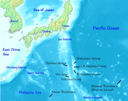 The Nanpō Islands stretch to the southeast and are administered by the Tokyo Metropolis.
