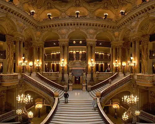 Beaux-Arts - Grand stairs of the Palais Garnier, by Charles Garnier, 1860–1875[108]