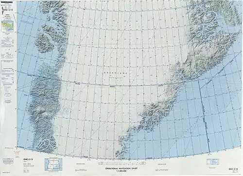 Defense Mapping Agency map of Greenland sheet
