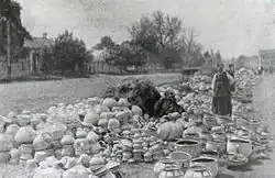 Pottery market in Opishnia, late 19th-century