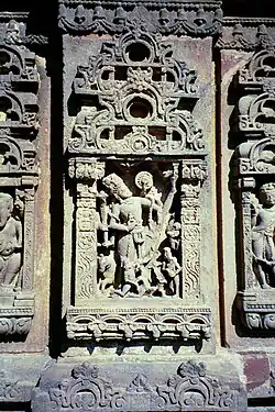 Two chaitya arch motifs on top of each other. Hindu temple, Osian, Jodhpur, 8th century.