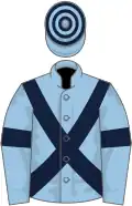 Light Blue, Dark Blue cross sashes and armlets, hooped cap