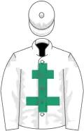 White, emerald green cross of lorraine