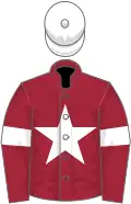 Maroon, white star and armlet, white cap