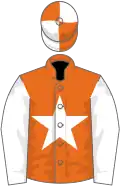 Orange, white star and sleeves, quartered cap