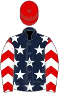 DARK BLUE, white stars, red sleeves, white chevrons, red cap