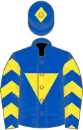 ROYAL BLUE, yellow inverted triangle and chevrons on sleeves, blue cap, yellow diamond