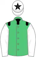 Emerald green, black epaulets, white sleeves, white cap, black star