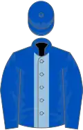 Royal blue, light blue stripe