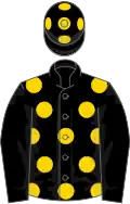 Black, gold spots on body and cap