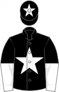 Black, white star, halved sleeves and star on cap