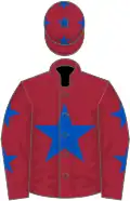 Maroon, Royal Blue star, Maroon sleeves, Royal Blue stars and stars on cap