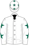 White, Dark Green stars on sleeves and cap