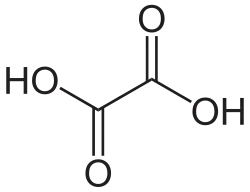 Structural formula of oxalic acid