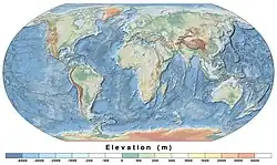 Image 3Map of the world showing elevation levels (from Upland and lowland)