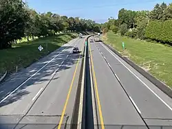 Another four-lane road viewed from an overpass