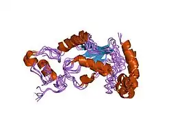 1ur6: NMR BASED STRUCTURAL MODEL OF THE UBCH5B-CNOT4 COMPLEX