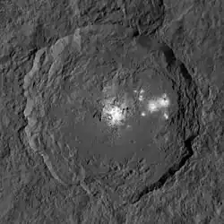 Bright spots inside Occator