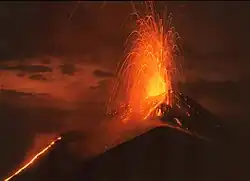Strombolian eruption of Pacaya (1992).