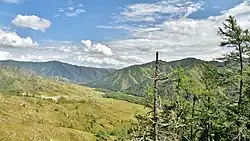 Panorama from the Chike-Taman pass in the south direction