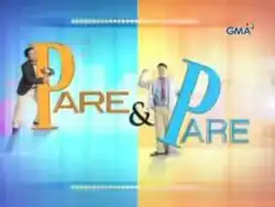 An image of Ogie Alcasid and Michael V. both holding a letter "P". The show title is displayed on the middle of the image. The logo of GMA Network is displayed on the upper right side of the image.