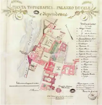 1841 map of the Ducal Palace and its surroundings