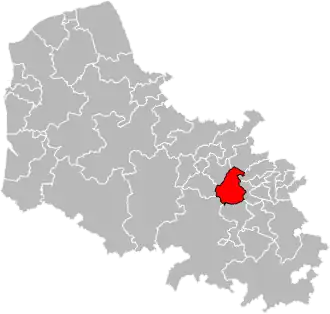 Location of Bully-les-Mines within the department