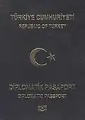 Diplomatic Passport of Turkey (Diplomatik Pasaport) issued until 1 April 2018