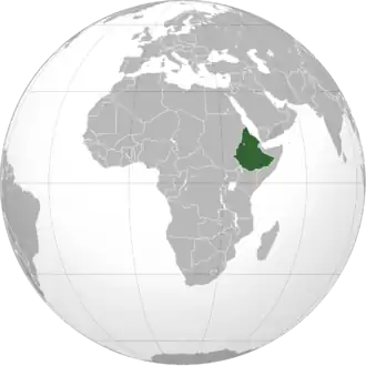 Location of the Federation of Ethiopia and Eritrea