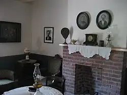 Interior of the Julee Cottage (2008) fireplace