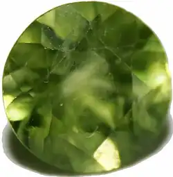Peridot with milky inclusion