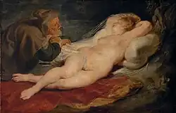 Ermit and sleeping Angelica, 1628