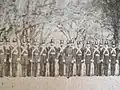 Petersburg City Guard in formation at Poplar Lawn Petersburg, Va. February 1861. Capt. J. P. May front center.