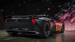 Rear with the active rear wing raised