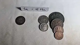 Deutsche Mark to THB (ℳ︁1=฿0/6/7½)