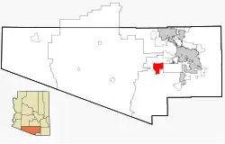 Location in Pima County and the state of Arizona