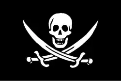 The Crossed Swords Jolly Roger, is popularly attributed to John Rackham,[65] this flag is a modern invention, and Rackham was not documented as having flown a Jolly Roger.[25]