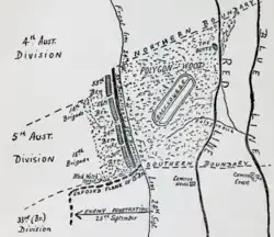 A map of Polygon Wood showing the shape that gave the wood its name