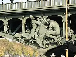 Sculpture group (c. 1900), Pont de Bir-Hakeim, Paris.