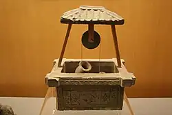 A pottery model of a well from the Han dynasty (202 BC – AD 220)