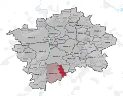 Location of Prague-Libuš in Prague